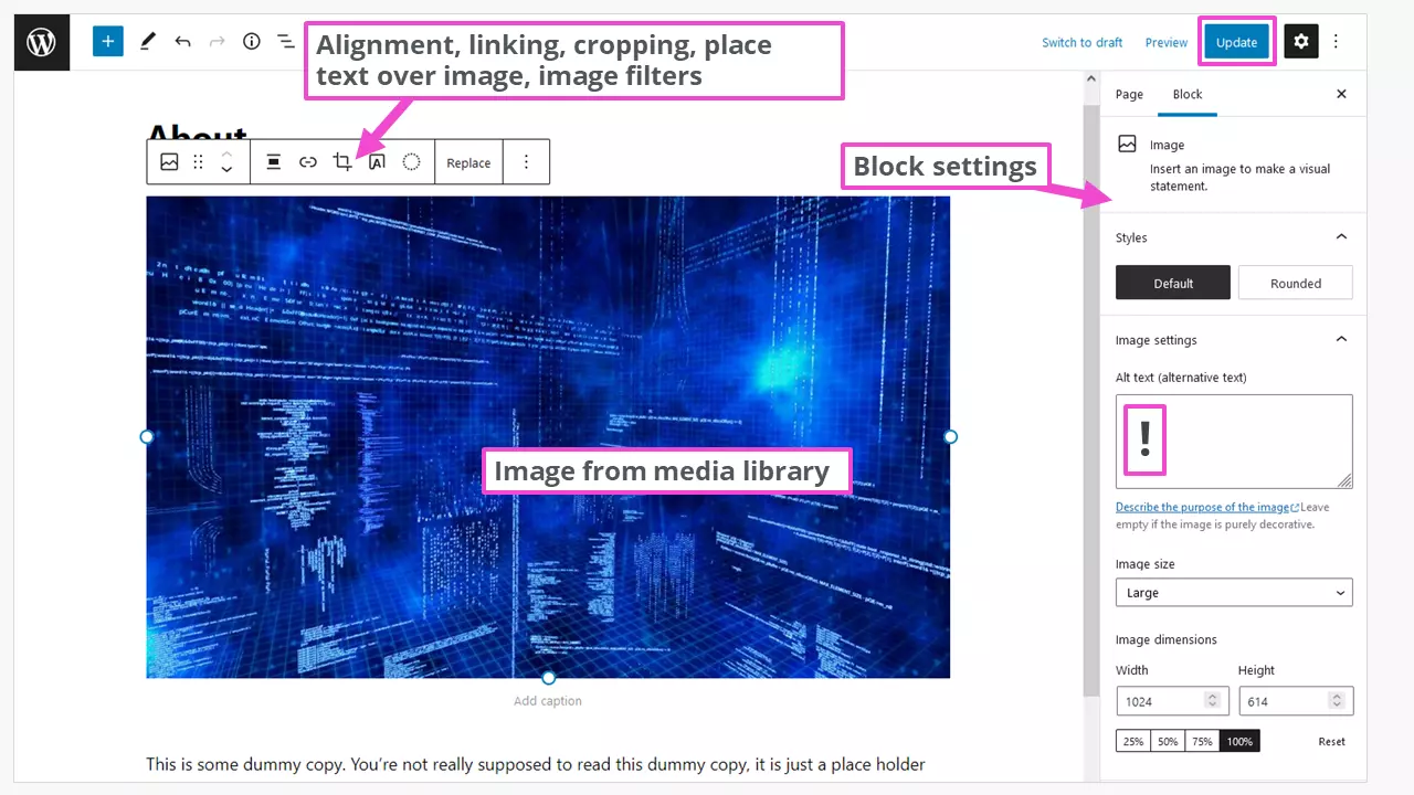 Define best image sizes in WordPress post/page Image: Define best image sizes in WordPress post/page